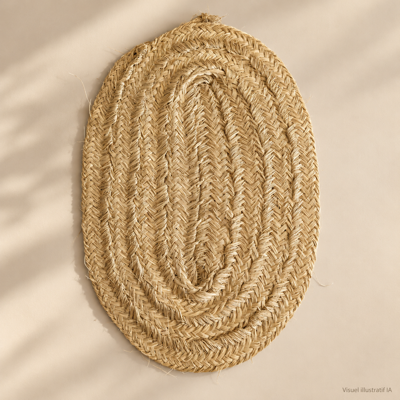 Oval Woven Placemat with Braided Edge — product view (AI illustration)