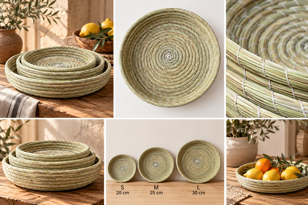 Lot de 3 paniers gigognes en fibres naturelles — Kartouzou