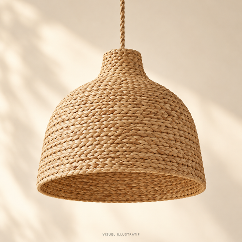 Visuel illustratif généré par IA — Suspension en forme de cloche ; modèle à confirmer