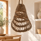 Abat-jour évasé tressé – esprit naturel — visuel illustratif IA (intérieur)