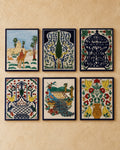 Six decorative wall plaque designs, arranged in two rows of three; supplied selection image.