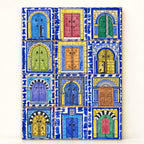 Colourful Door Motifs Decorative Tile Panel — studio view. AI-generated product visualisation.