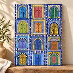 Colourful Door Motifs Decorative Tile Panel — alternative presentation. AI-generated product visualisation.