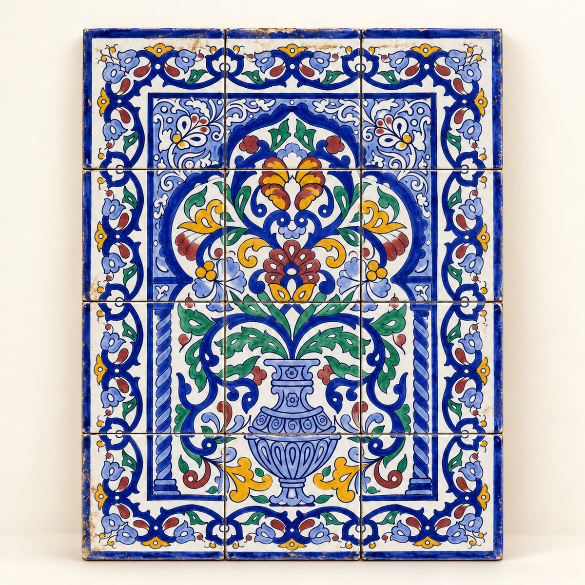 Floral Urn Decorative Tile Panel — studio view. AI-generated product visualisation.