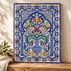 Floral Urn Decorative Tile Panel — alternative presentation. AI-generated product visualisation.