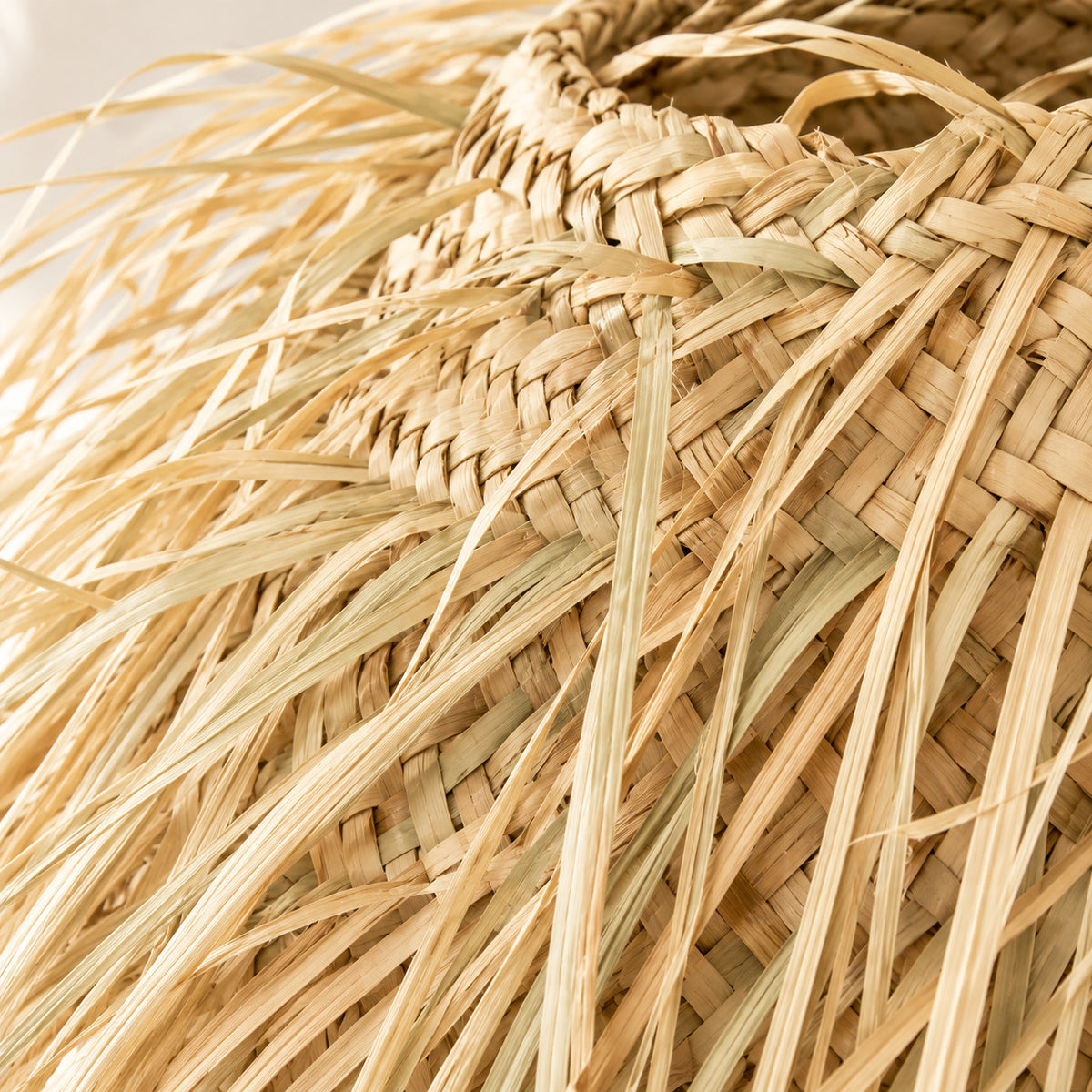 Long-Fringed Pendant Lampshade — detail view. AI-generated product visualisation.