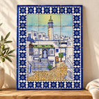 Medina Street Decorative Tile Panel — alternative presentation. AI-generated product visualisation.