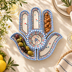 Blue and White Hamsa Appetiser Serving Dish — AI-generated product visualisation.
