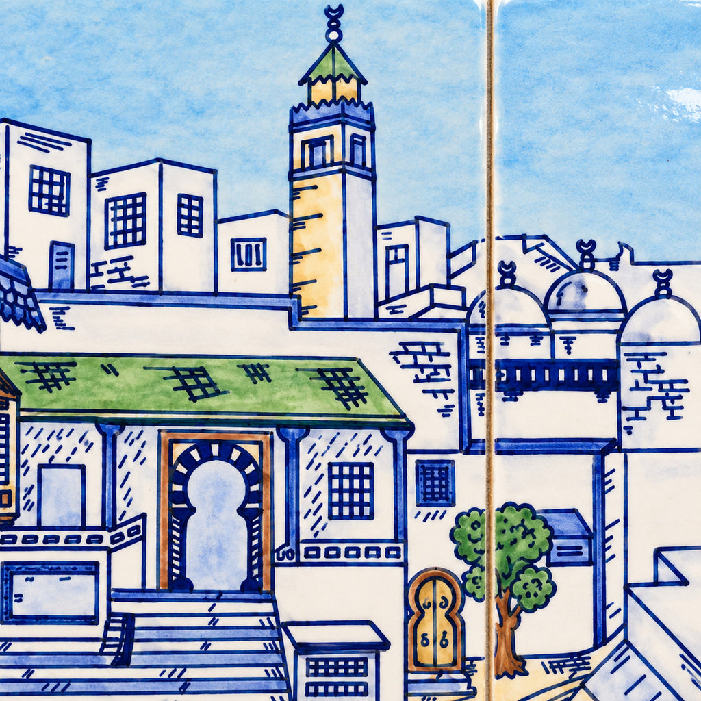 Medina Street Decorative Tile Panel — AI-generated product visualisation.
