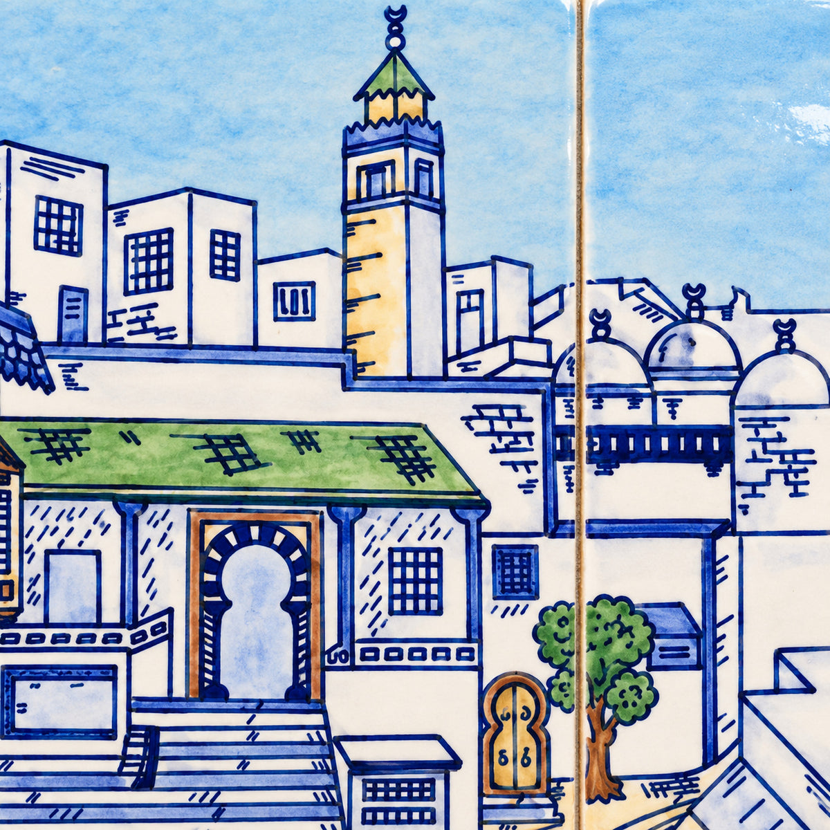 Medina Street Decorative Tile Panel — AI-generated product visualisation.