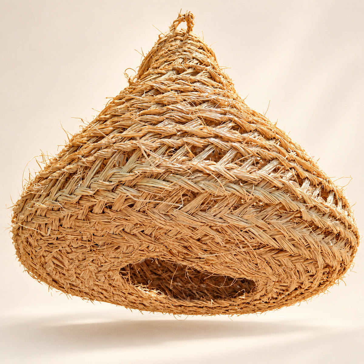 Wide-Base Woven Cone Pendant Lampshade — AI-generated product visualisation.