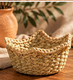 Corbeille décorative tressée en fibres naturelles — Kartouzou