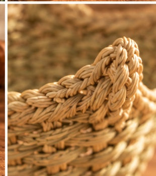 Corbeille décorative tressée en fibres naturelles — Kartouzou