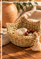 Corbeille décorative tressée en fibres naturelles — Kartouzou