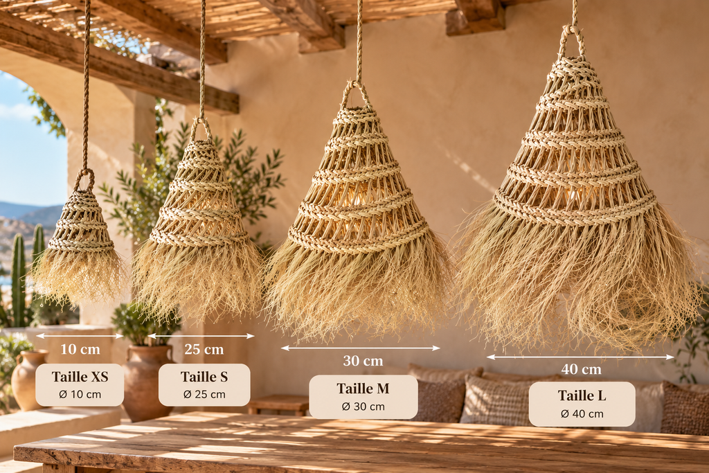 Palm Fibre Pendant Lampshade – XS to L — product view