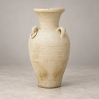 Large Beige Decorative Vase with Handles — styled setting (AI illustration)
